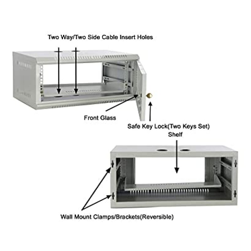 CCTV DVR Rack/NVR/Server/Network Rack with Transparent Glass Door Metal Cabinet Box (4U)