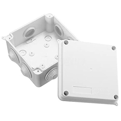 4.5 X 4.5 Inches Square IP65 Waterproof Outdoor & Indoor PVC Square Junction Box for CCTV Surveillance Security Cameras