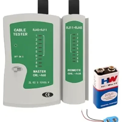 Lan Tester, RJ45 And RJ11 Network Cable Tester With 9V Battery, LED Indicators RJ12 CAT5 CAT 6 UTP Ethernet Lan Cable