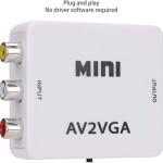 NEXSA AV RCA to VGA Adapter Audio Video Converter,Composite AV to VGA 3.5mm TV Video Playing Adapter 1080p with USB Powe