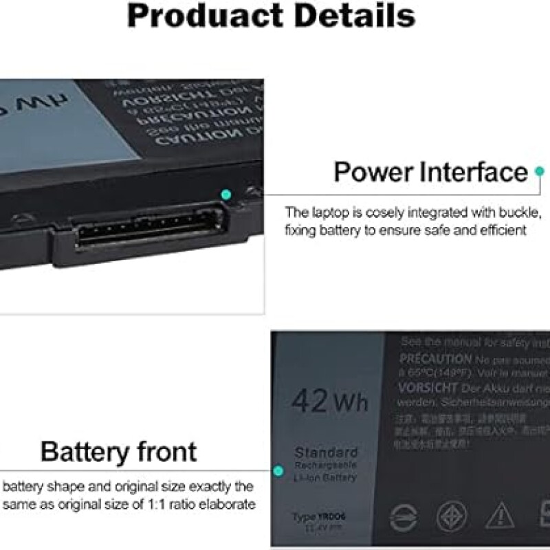 Internal Laptop Battery YRDD6 for de-ll Dell inspiron 15 3000 Series 3583 3593 3582 3584 3501 Inspiron 5491 5493 5584 55