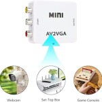 NEXSA AV RCA to VGA Adapter Audio Video Converter,Composite AV to VGA 3.5mm TV Video Playing Adapter 1080p with USB Powe