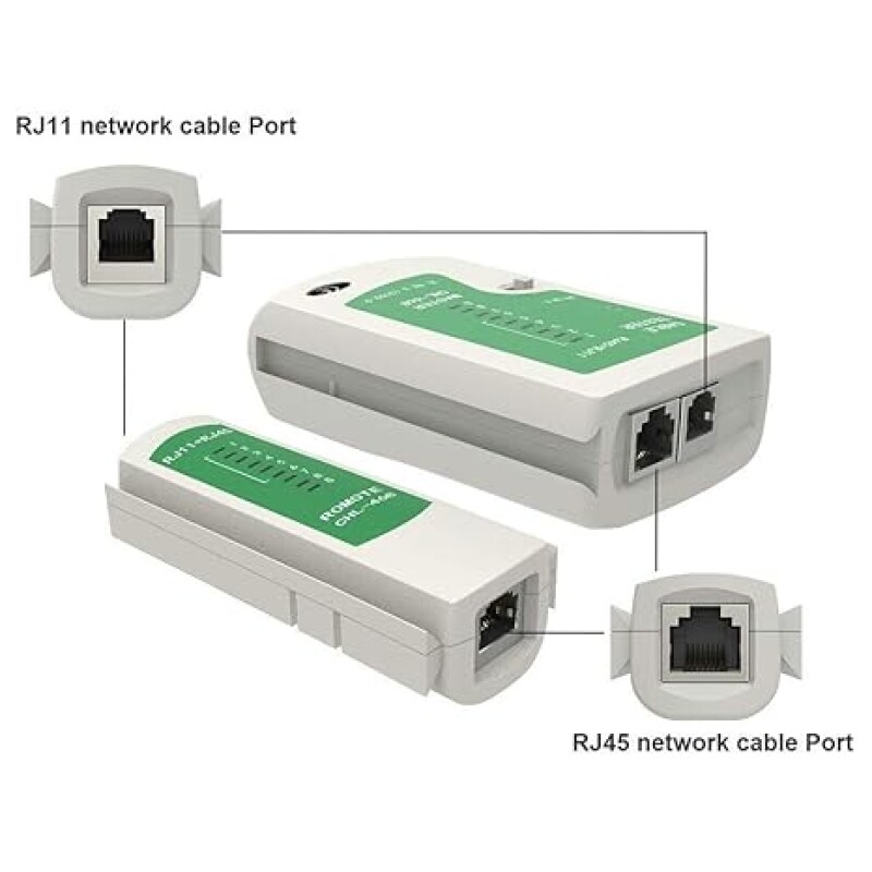Lan Tester, RJ45 And RJ11 Network Cable Tester With 9V Battery, LED Indicators RJ12 CAT5 CAT 6 UTP Ethernet Lan Cable