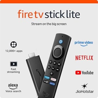Amazon Fire TV Stick Lite with all-new Alexa Voice Remote Lite (no TV controls), HD streaming device | Now with App cont