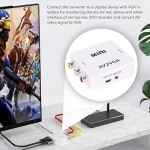 NEXSA AV RCA to VGA Adapter Audio Video Converter,Composite AV to VGA 3.5mm TV Video Playing Adapter 1080p with USB Powe