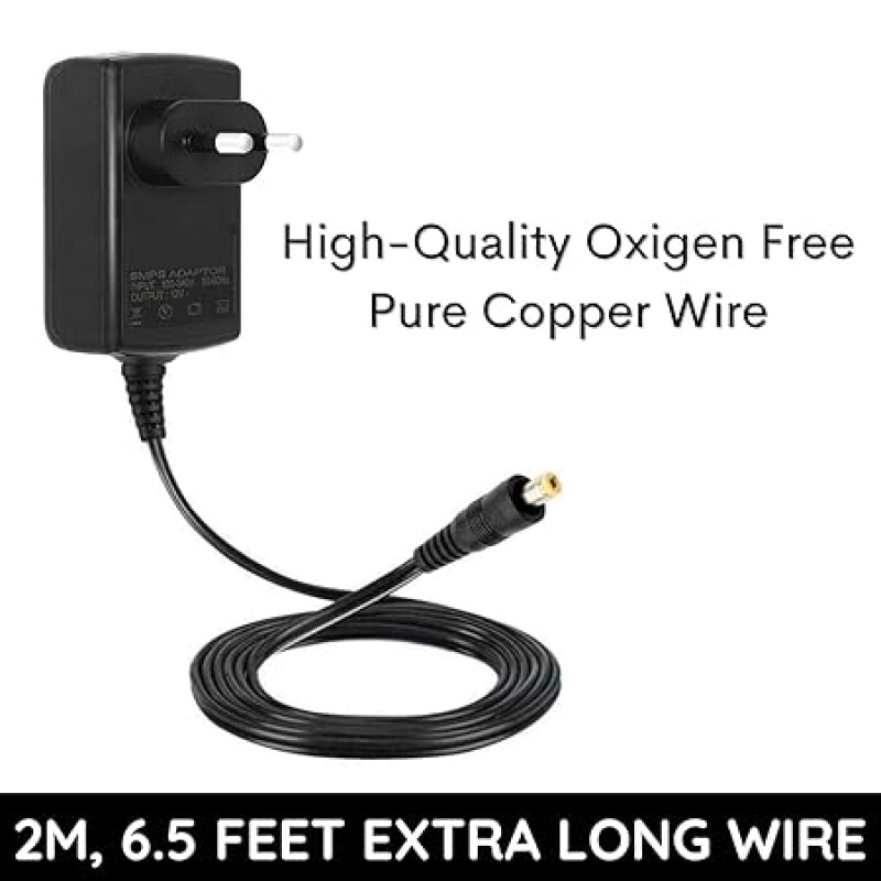 12V 1A DC Power Adapter, Long Cable Powers Supply DC12V Transformers for LED Strip, CCTV Camera, Router, Modem, Set Top
