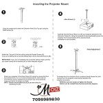 2 Feet Universal Projector Stand Ceiling/Wall Mount Kit Adjustable (12 Inch to 24 Inch Length, Weight Capacity - 50 Kg)